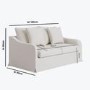 Cream Woven Fabric 2-Seater Slipcover Sofa - Eliza