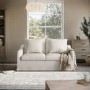 Cream Woven Fabric 2-Seater Slipcover Sofa - Eliza