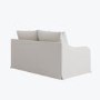 Cream Woven Fabric 2-Seater Slipcover Sofa - Eliza