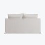 Cream Woven Fabric 2-Seater Slipcover Sofa - Eliza