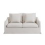 Cream Woven Fabric 2-Seater Slipcover Sofa - Eliza
