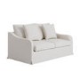 Cream Woven Fabric 2-Seater Slipcover Sofa - Eliza