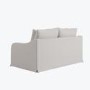 Cream Woven Fabric 2-Seater Slipcover Sofa - Eliza