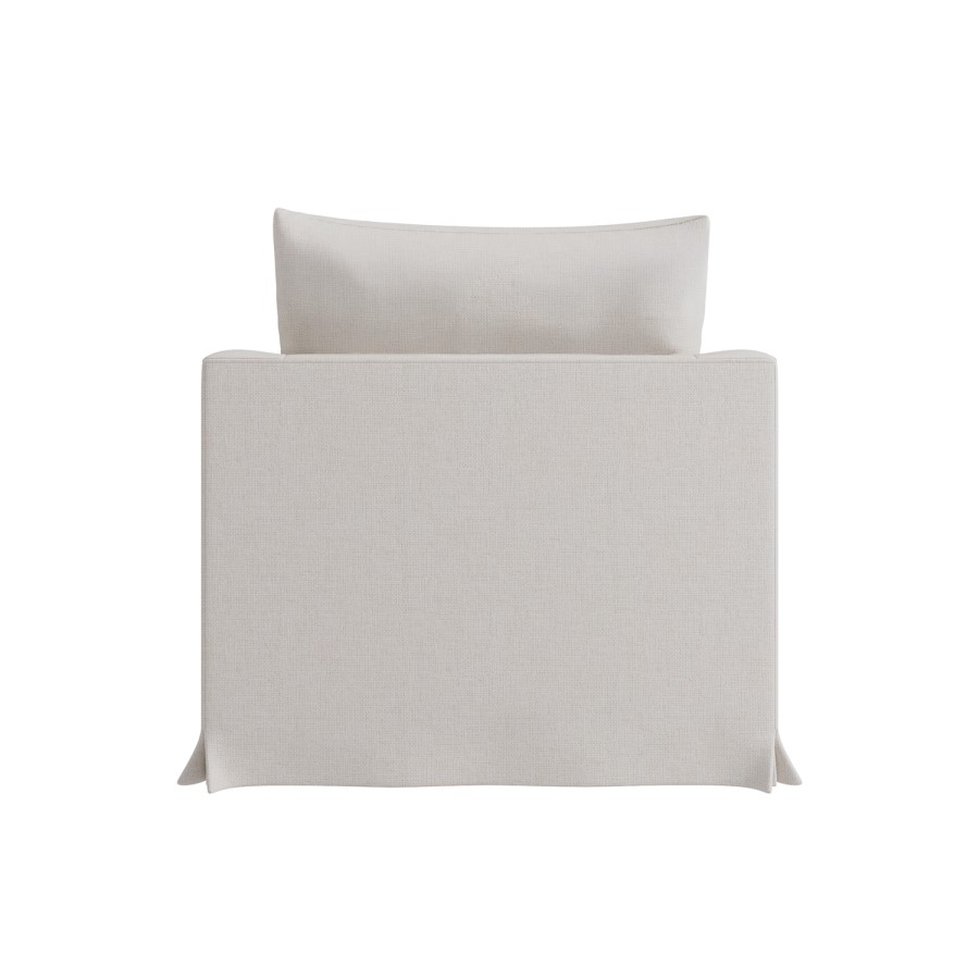 Cream Woven Fabric Slipcover Armchair - Eliza