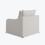 Cream Woven Fabric Slipcover Armchair - Eliza