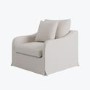 Cream Woven Fabric Slipcover Armchair - Eliza