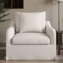 ELZ003 Cream Woven Fabric Slipcover Armchair - Eliza