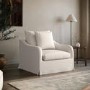 Cream Woven Fabric Slipcover Armchair - Eliza