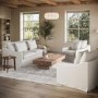 Cream Woven Fabric Slipcover Armchair - Eliza