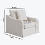 Cream Woven Fabric Slipcover Armchair - Eliza