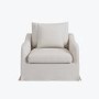 Cream Woven Fabric Slipcover Armchair - Eliza