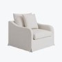 Cream Woven Fabric Slipcover Armchair - Eliza