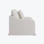 Cream Woven Fabric Slipcover Armchair - Eliza