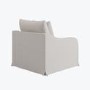 Cream Woven Fabric Slipcover Armchair - Eliza