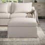 Cream Woven Fabric Slipcover Footstool - Eliza