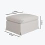 Cream Woven Fabric Slipcover Footstool - Eliza
