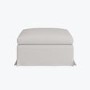 Cream Woven Fabric Slipcover Footstool - Eliza