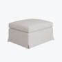 Cream Woven Fabric Slipcover Footstool - Eliza