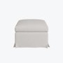 Cream Woven Fabric Slipcover Footstool - Eliza