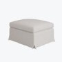 Cream Woven Fabric Slipcover Footstool - Eliza