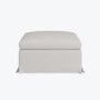Cream Woven Fabric Slipcover Footstool - Eliza