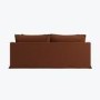 Rust Woven Fabric 3-Seater Slipcover Sofa - Eliza