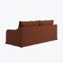 Rust Woven Fabric 3-Seater Slipcover Sofa - Eliza