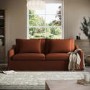 Rust Woven Fabric 3-Seater Slipcover Sofa - Eliza