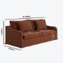 Rust Woven Fabric 3-Seater Slipcover Sofa - Eliza