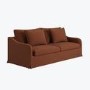 Rust Woven Fabric 3-Seater Slipcover Sofa - Eliza
