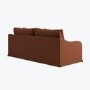 Rust Woven Fabric 3-Seater Slipcover Sofa - Eliza