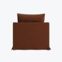 Rust Woven Fabric Slipcover Armchair - Eliza