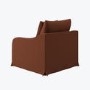 Rust Woven Fabric Slipcover Armchair - Eliza