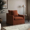 ELZ006 Rust Woven Fabric Slipcover Armchair - Eliza