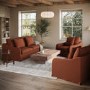 Rust Woven Fabric Slipcover Armchair - Eliza
