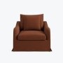 Rust Woven Fabric Slipcover Armchair - Eliza