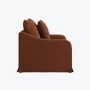 Rust Woven Fabric Slipcover Armchair - Eliza