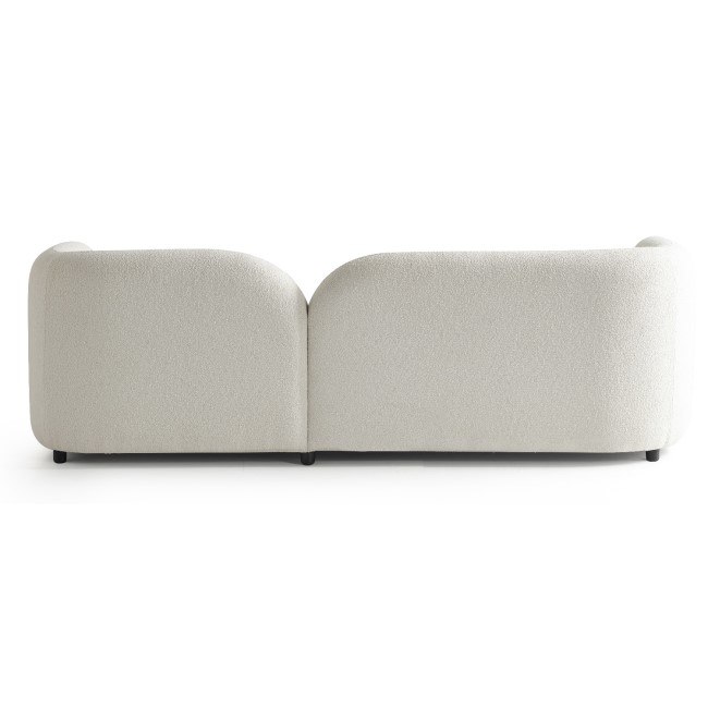 Cream Boucle Curved 3 Seater Cloud Sofa - Elma