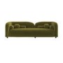 Olive Green Velvet 3 Seater Sofa - Elma