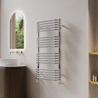 Chrome Curved Towel Radiator 1000 x 500mm - Ember