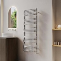 Chrome Curved Towel Radiator 1270 x 500mm - Ember