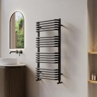 Black Curved Towel Radiator 1000 x 500mm - Ember