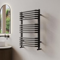 Black Curved Towel Radiator 740 x 500mm - Ember