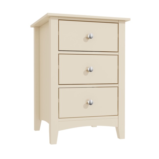 Emery 3 Drawer Bedside Cabinet in Cream/Ivory