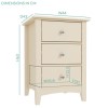 Emery 3 Drawer Bedside Cabinet in Cream/Ivory