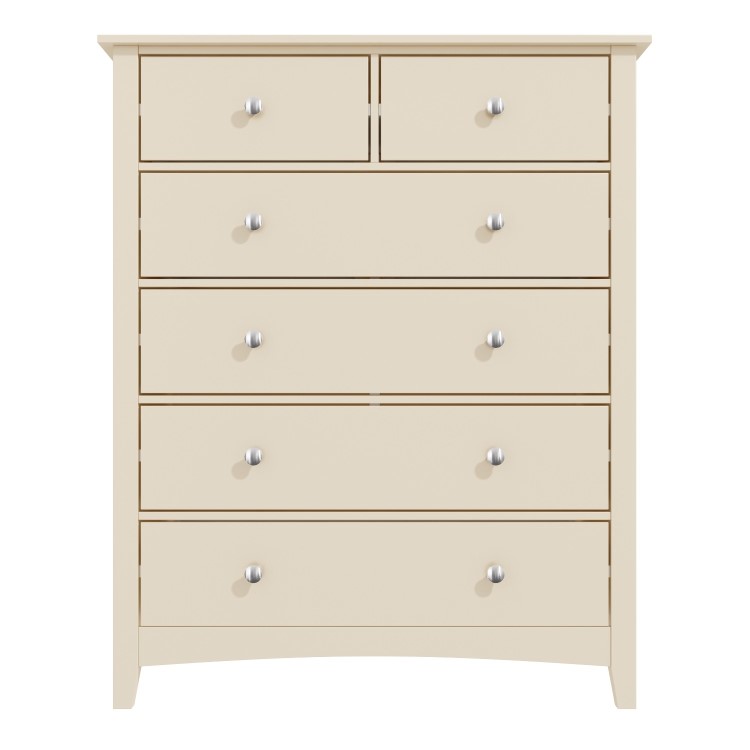 Emery 2+4 Chest of Drawers in Cream/Ivory