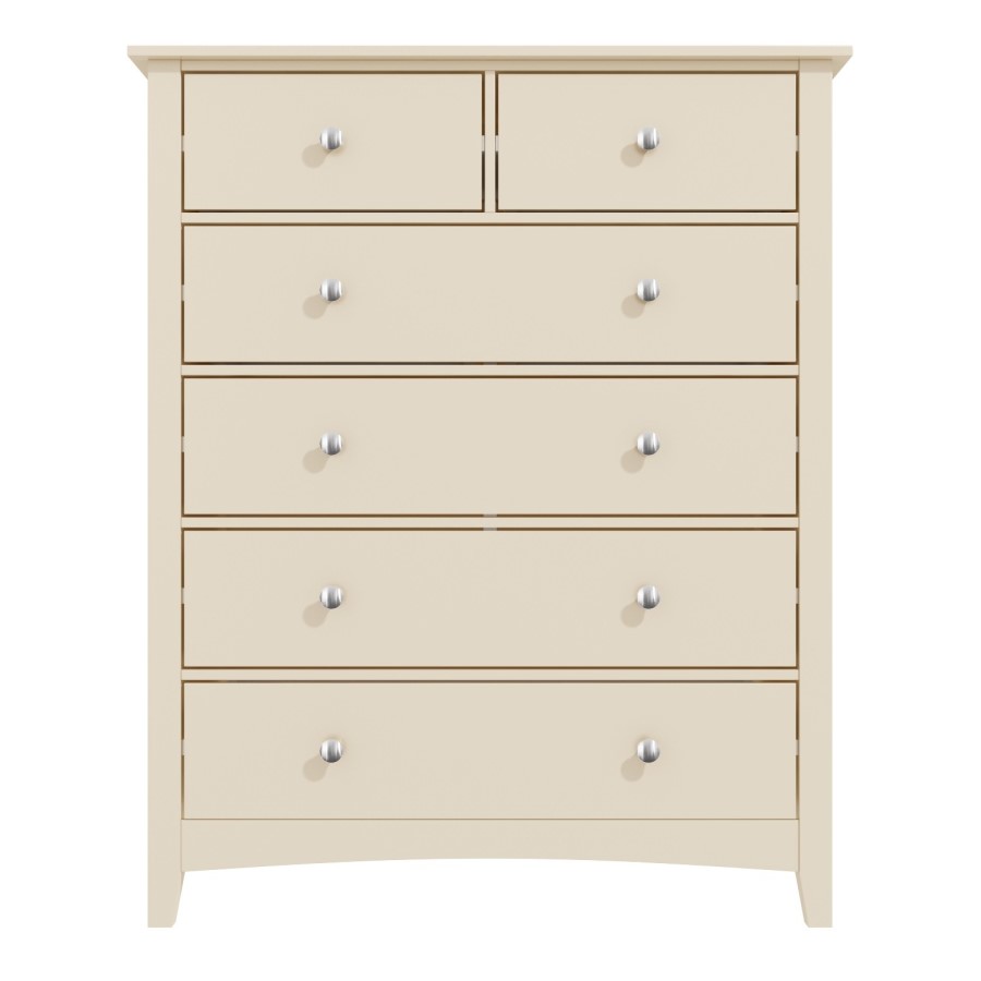GRADE A1 - Emery 2+4 Chest of Drawers in Cream/Ivory