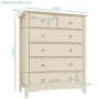GRADE A2 - Emery 2+4 Chest of Drawers in Cream/Ivory