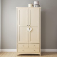 GRADE A2 - Cream Wardrobe with 2 Doors & 3 Drawers - Combi
