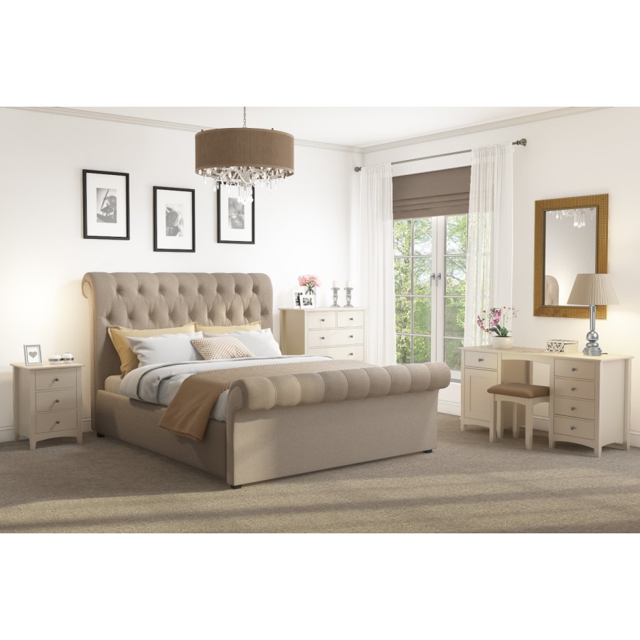 GRADE A2 - Cream Wardrobe with 2 Doors & 3 Drawers - Combi